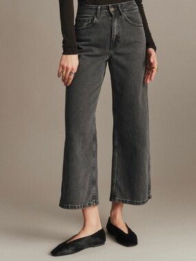 Sezane Le Crop washed Black jeans size 38/6